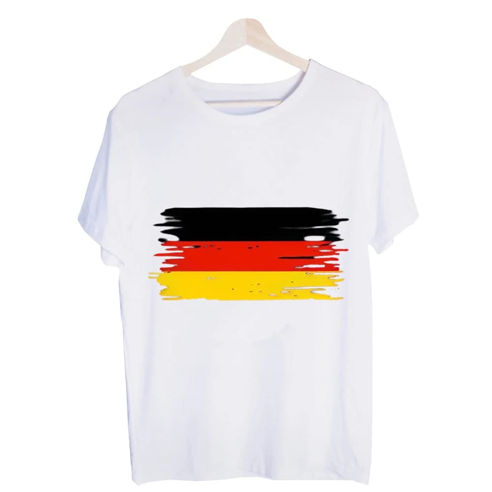Men's Germany Flag Brushstroke Graphic Tee, Short Sleeve Crew Neck T-Shirt for Casual Daily Wear and Summer Outfits