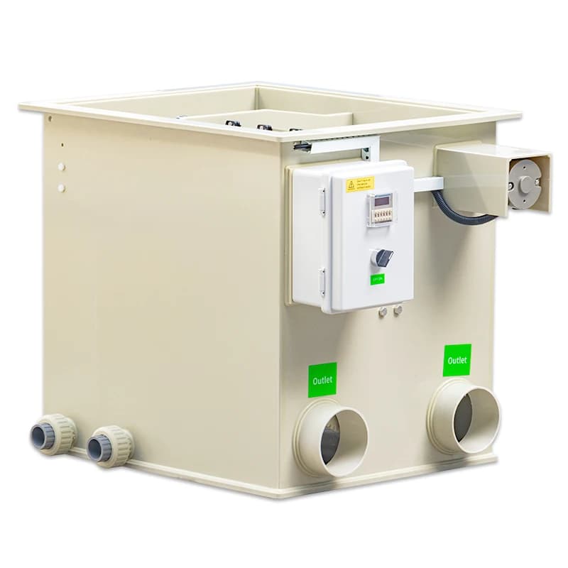 QihangRAS Aquaculture 20m3/h Fish Pond Rotary Drum Filter Food Grade PP Timer Control Automatic Backwash Koi Pond
