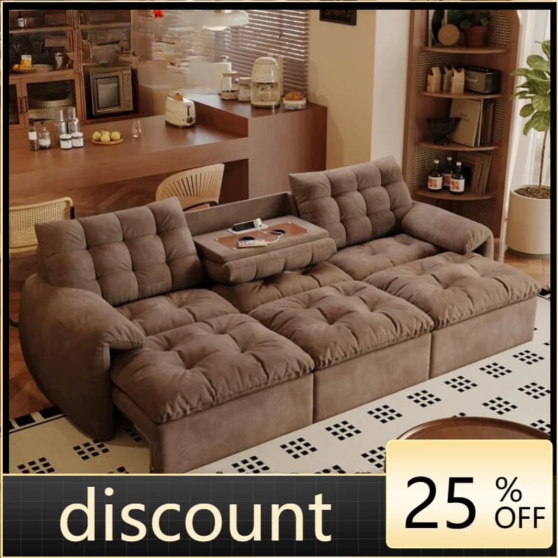 LH retro style electric function sofa living room zero against the wall with a few fabric sofa beds