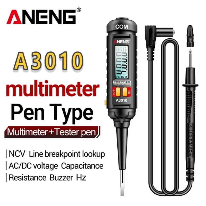 ANENG A3010 Pen-Type Multimeter 4000 Counts Digital True-RMS Backlight Multi Meter Auto Range Tester LCD Electrician Tester Tool