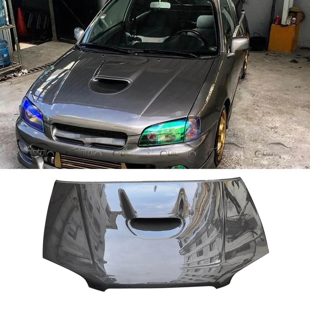 M Style Carbon Engine Bonnet Hood Cover For Toyota Starlet Glanza EP91 1996-1999