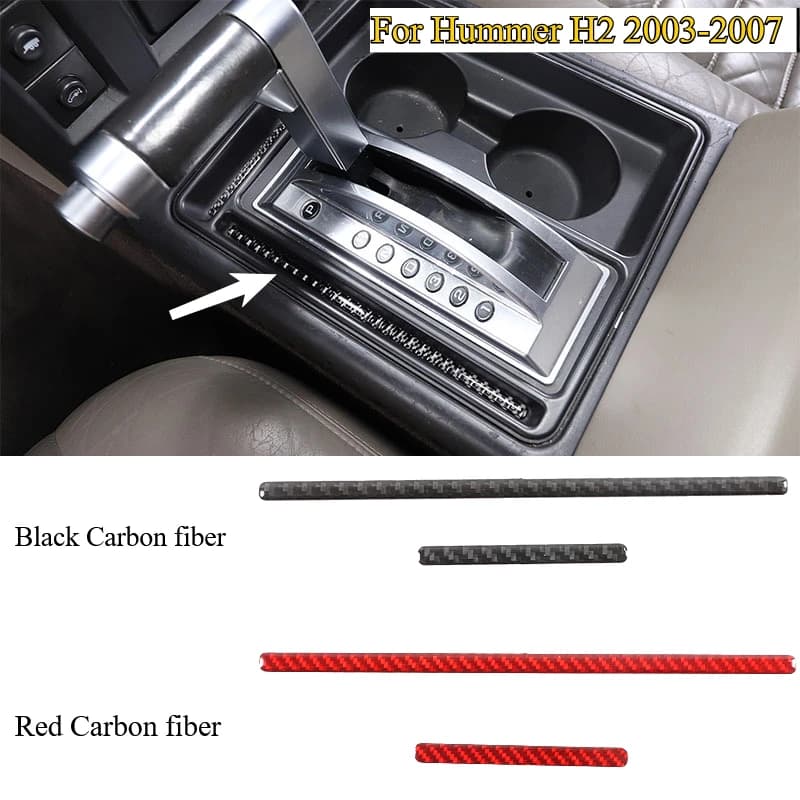 Suitable For Hummer H2 2003-2007 Soft Carbon Fiber Car Center Shift Slot Pad Decorative Sticker Interior Car Accessories