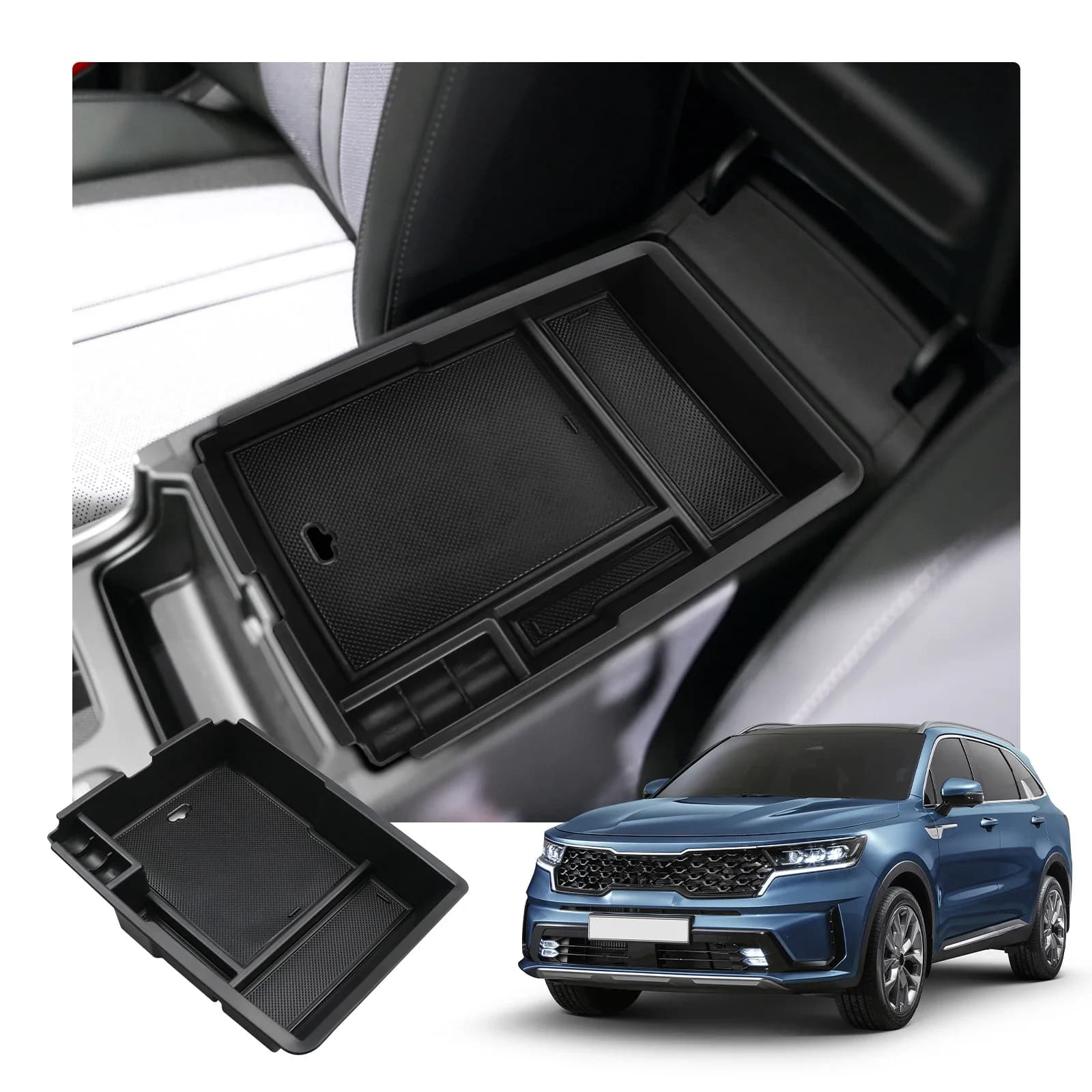 Car Central Armrest Storage Box for KIA Sorento MQ4 2020 2021 2022 2023 Non-slip Container Auto Kia Sorento MQ4 Accessories