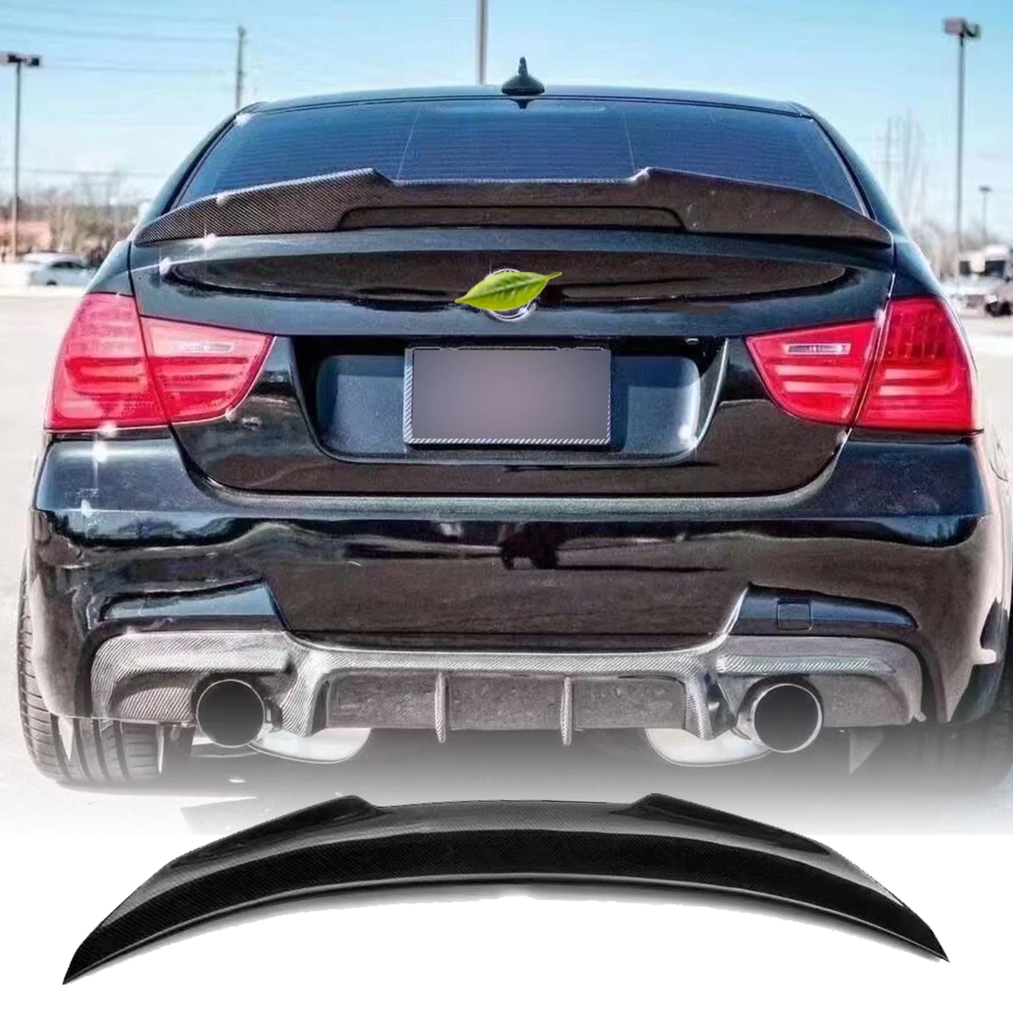 For BMW E90 3 Series 2009-2012 320i 325i 330i 335i PSM MP Carbon Fiber And ABS Car Modification Rear Trunk Lid Spoiler