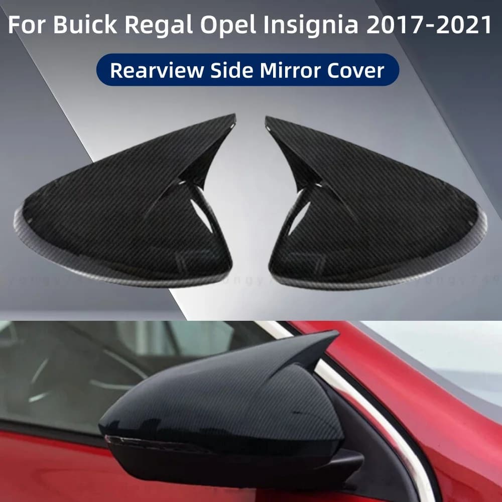 For Buick Regal Opel Insignia 2017-2021 Car Rearview Side Mirror Cover Wing Cap Sticker Exterior Door Case Trim Carbon Fiber