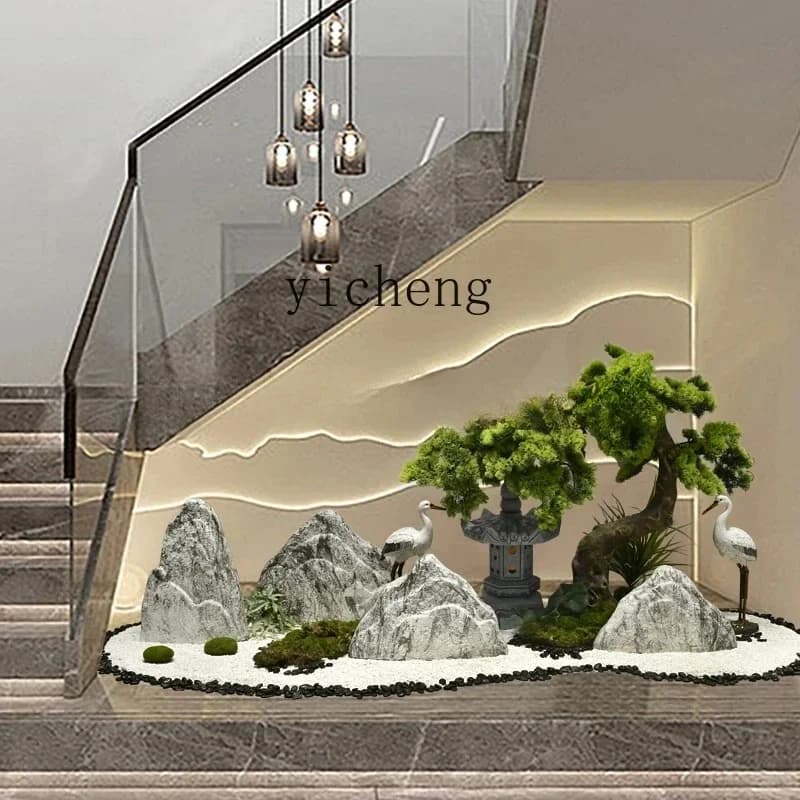 y10-- Indoor Dry Landscape Simulation Green Plant Welcome Pine Landscape Decoration Floor Ornament