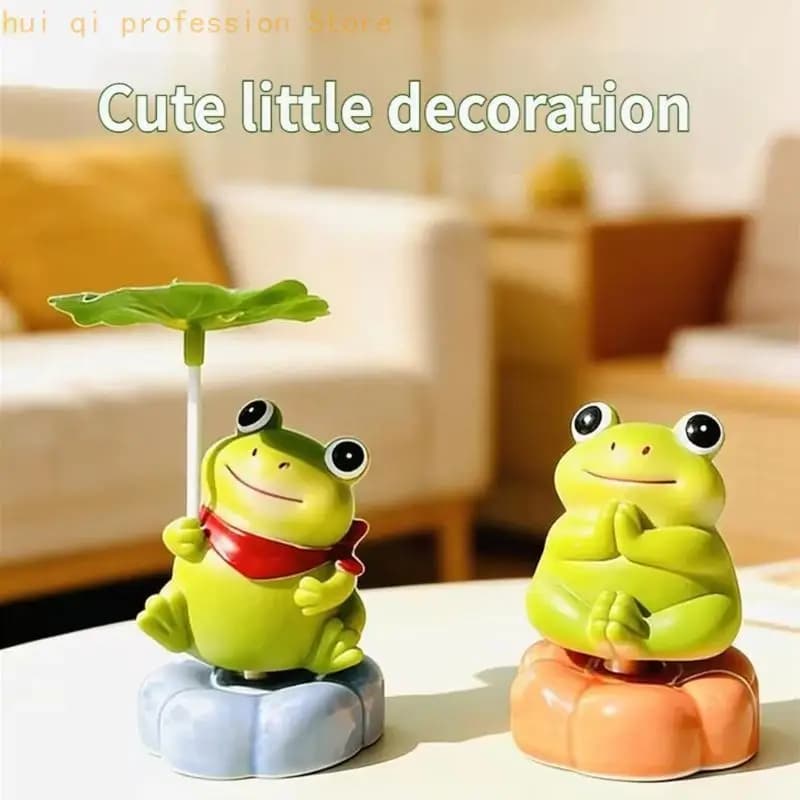 Handmade Ceramic Frogs And Cats Figurine For Car Dashboard With Anti Slip Base H8WE