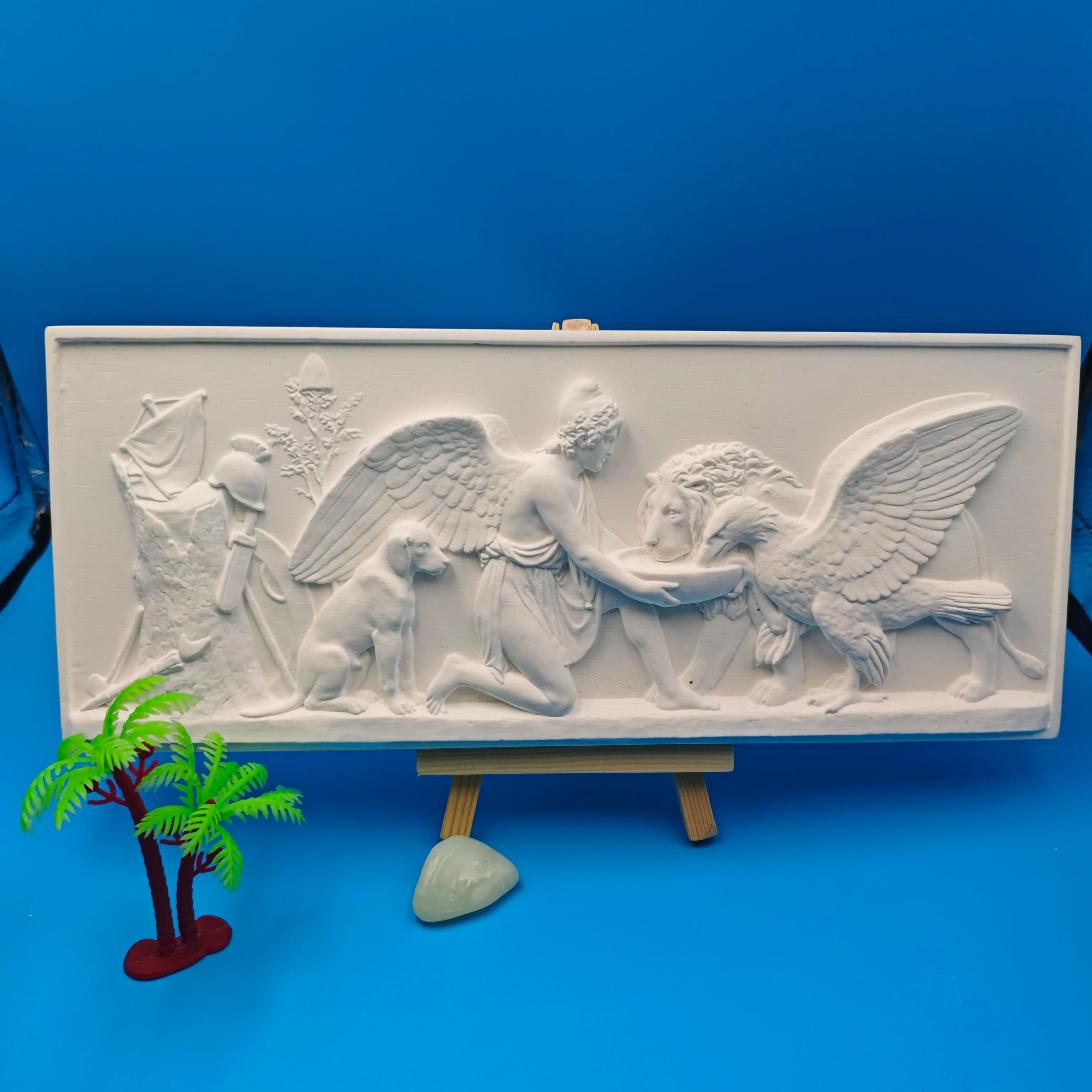 Home Decor Sculpture Statue, Angel Feeding Eagle and Lion Relief,Hotel Restaurant Decorative Ornament,Office Decorative Ornament