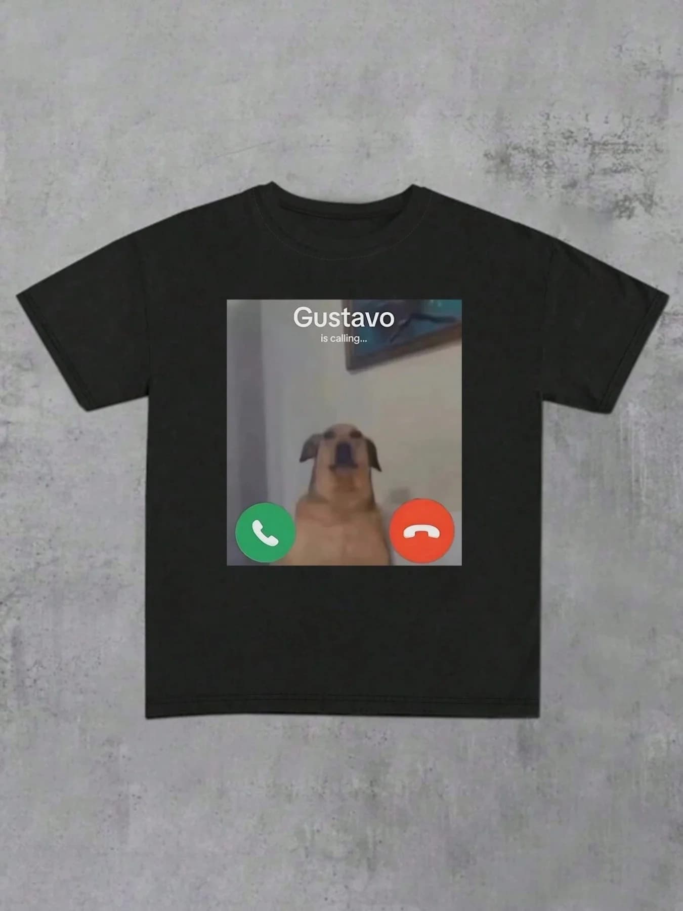 Funny Pet Lover Phone Call Graphic Top for Parties & Outings Outdoor Humorous Fabric Party Outfit Quirky Fashion Regular T Shirt