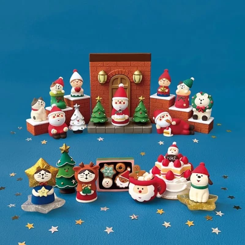 Christmas Resin Ornaments Home Scenes Trendy Toys Figurines Decorations ZAKKA Dolls Cats 2024 Small Ornaments
