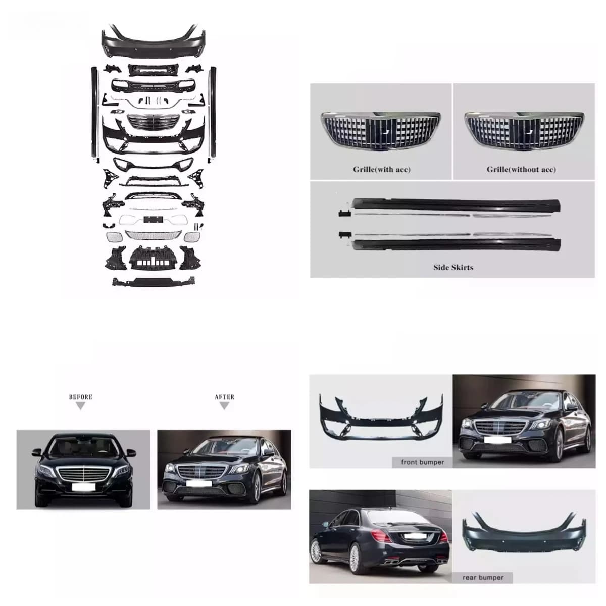 Stlf Car Bumper Body Kits Modified S65 Style Accessories For -W222 2014-2020 Upgrade To S65