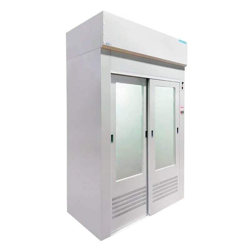 Non-reverse exhaust chemistry walk-in laboratory exhaust fume hood