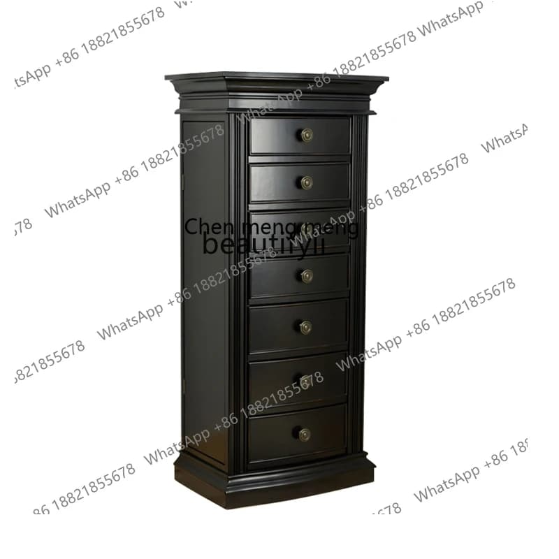 X American Retro Jewelry Cabinet Multi-Functional Jewelry Cabinet Bedroom Storage  Floor Large Capacity Jewelry Cabinet
