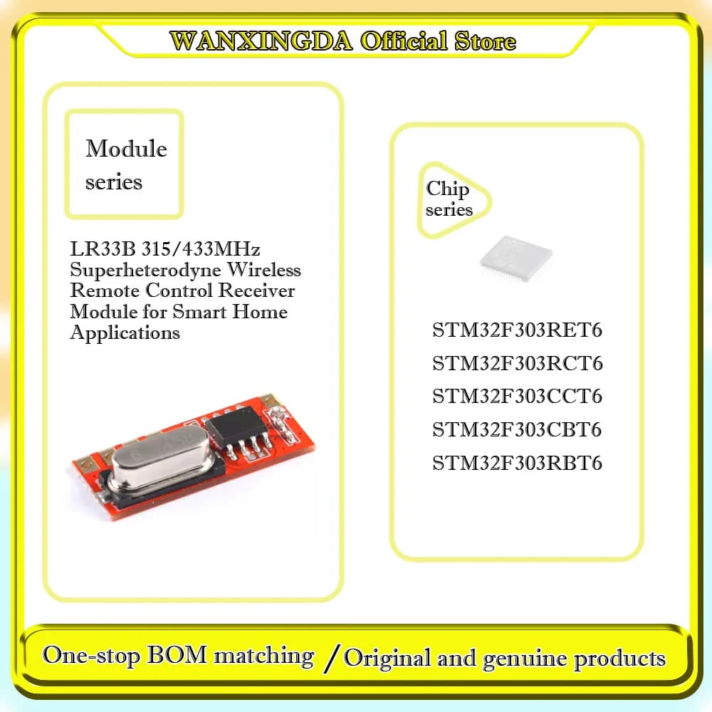 STM32F303CBT6 STM32F303RBT6 STM32F303RCT6 STM32F303RET6 STM32F303CCT6 LR33B 315/433MHz  Receive module  Plastic phone case