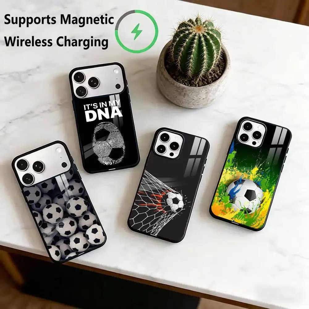 Sport Football P-print  Phone Case For iPhone18 17,16,15,14,13,12,11 Plus,Pro Compatible with magnetic wireless charging Gift