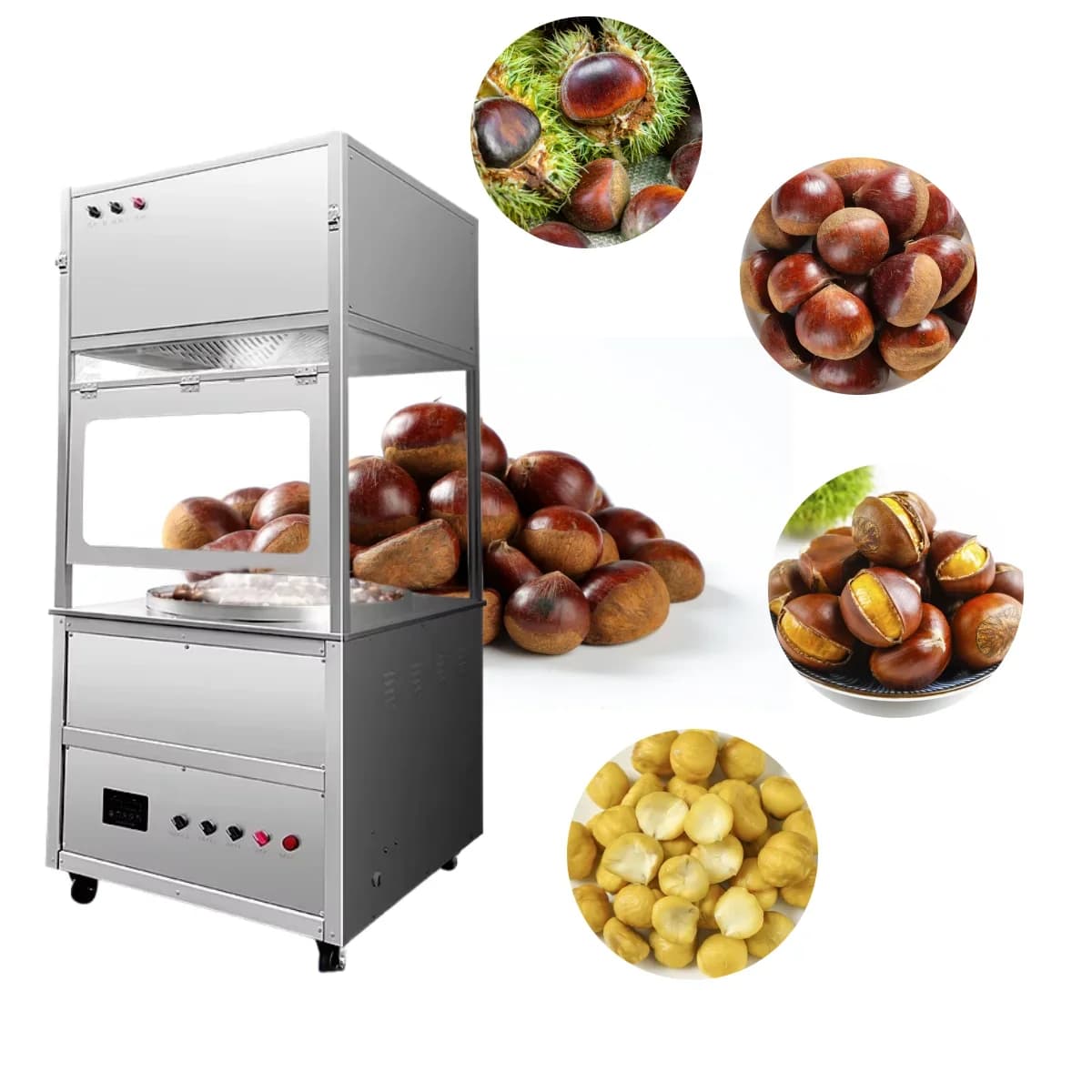 CHUANGYU New High-Efficiency Multi-Functional Vertical Small-Sized Net Smoke Sugar Fried Chestnut Roasting Machine