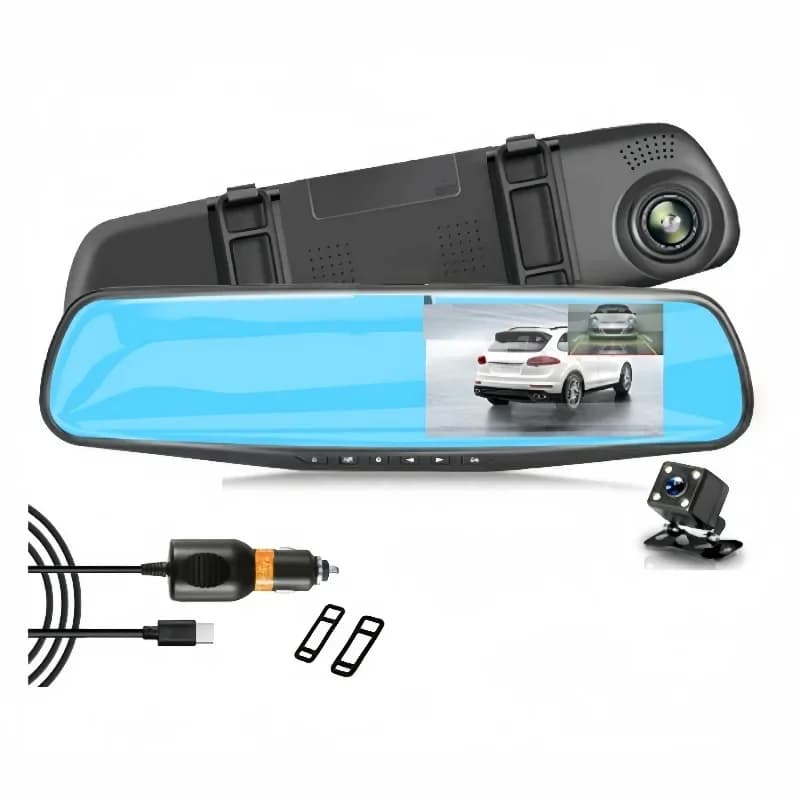 4.3-inch high-definition 1080p screen dual lens front and rear view driving recorder DVR car rearview dial camera