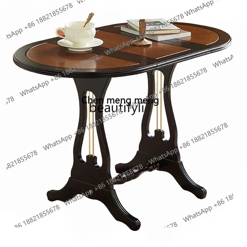 cc182RRetro solid wood folding small table balcony coffee table old-fashioned medieval side table solid wood R