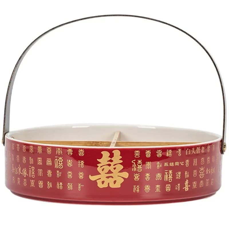 Sigong grid dried fruit box engagement pastry ceramic basket table decoration table