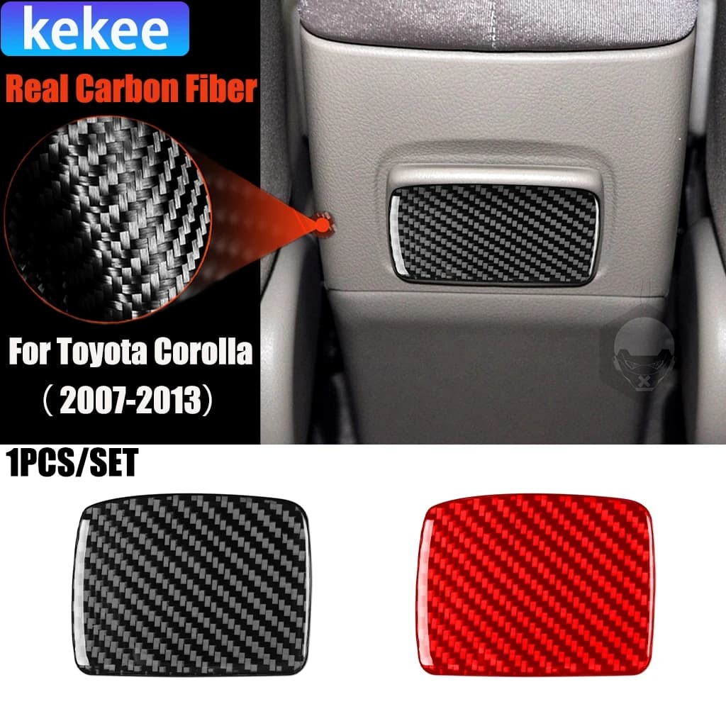 Carbon Fiber Car Accessories Ashtray Decorative Modified Interior Trim Cover Soft Sticker For Toyota Corolla 2007 2008 2009-2013