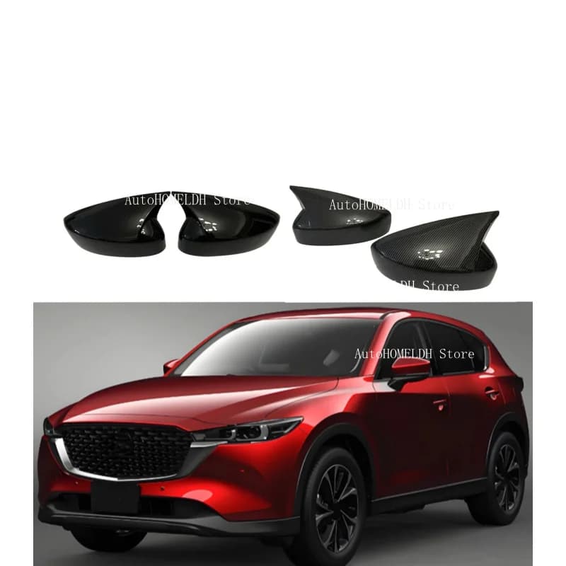 Car Rearview Side Mirror Cover Fit For Mazda CX5 CX-5 CX8 CX-8 2017 2018 2019 - 2023 Wing Cap Sticker  Exterior Door Case Trim