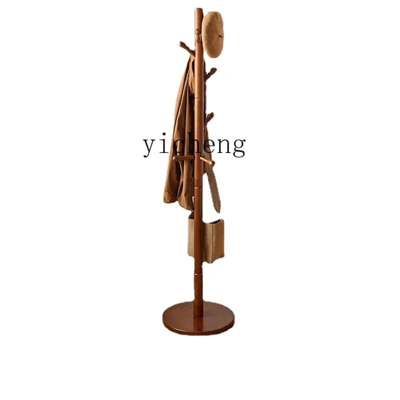 Coat Rack Bedroom Hanger Floor Solid Wood Household Single Rod Cloth Rack Clothes Rack