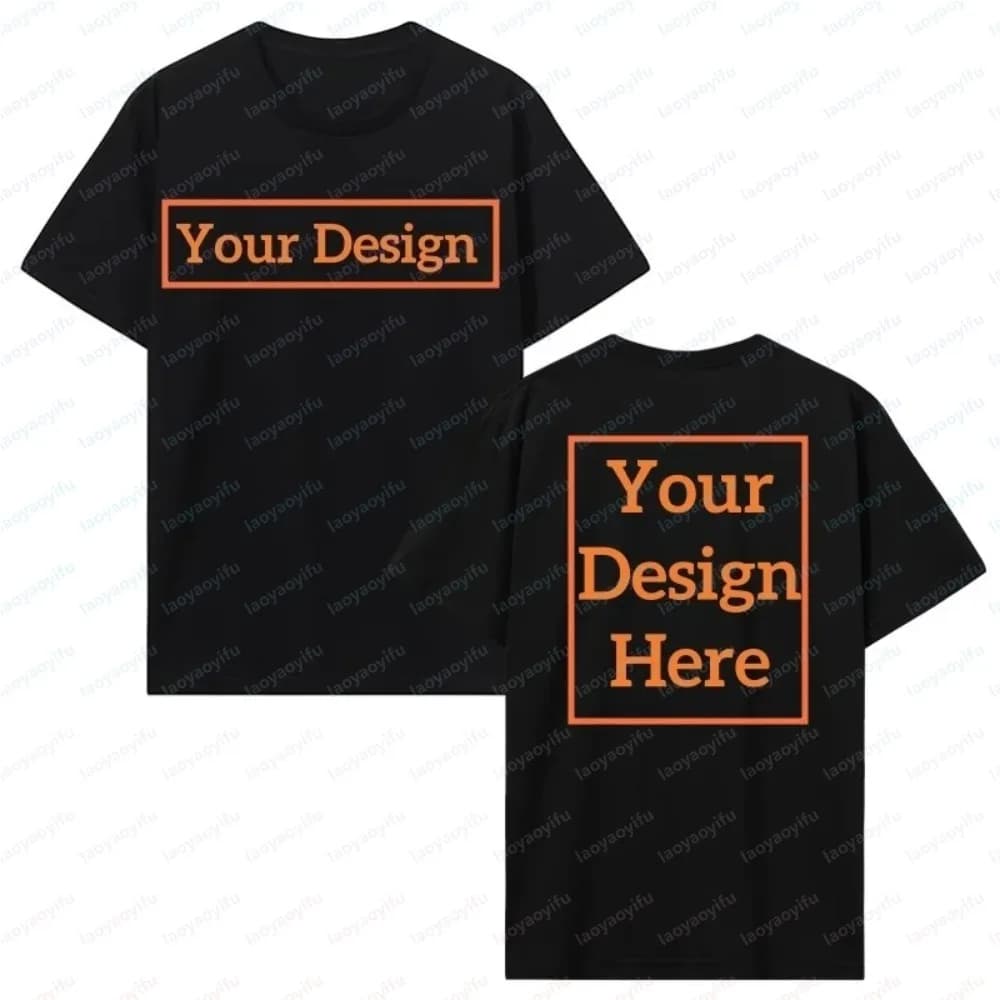 Personalized DIY Men's Cotton T-shirt Your Design Here Custom Text Tshirt for Men Add Your Own Design Fashion Shirt Men Clothing
