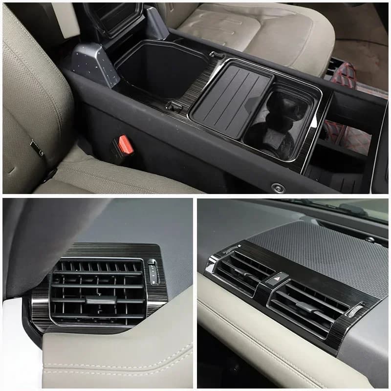 For Land Rover Defender 90 110 130 20-24 Stainless Car Central Armrest Box Storage Box Panel AC Vent Frame Cover Car Accessories
