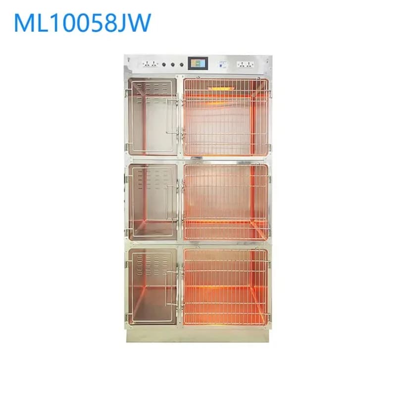 With Litter Room Infrared Warm  Cat Cage 3-Level Construction with Isolated Toilet Area for Veterinary  Clinic Animal Hospital