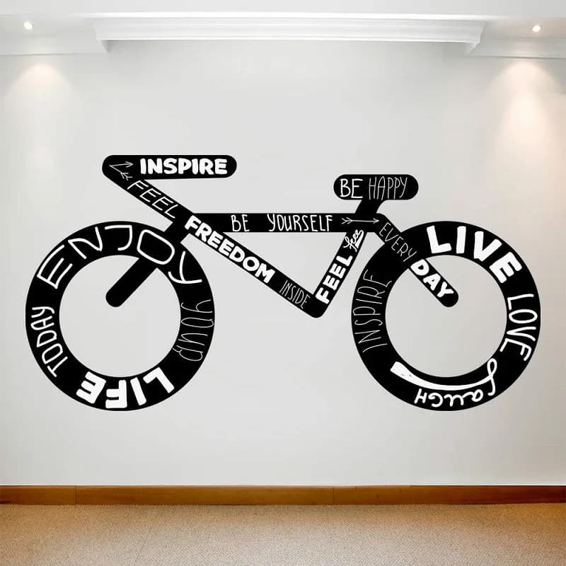 Large wall sticker sticker art removable classic bicycle, bicycle lover home decoration bedroom, bedroom vinyl wall sticker2CE21