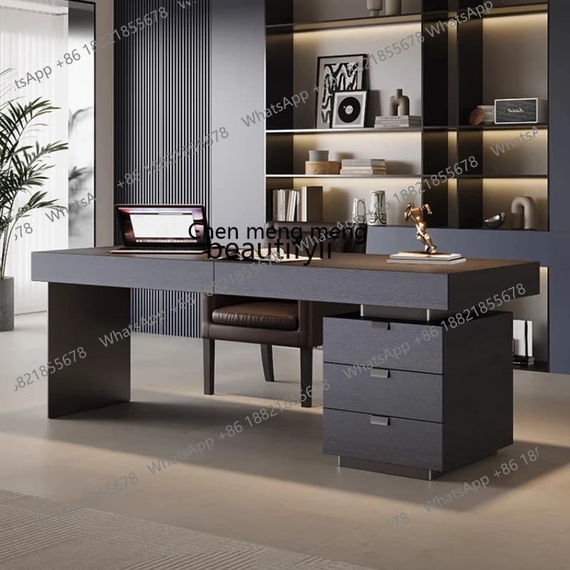 Italian minimalist study desk designer home solid wood desk light luxury modern computer desk