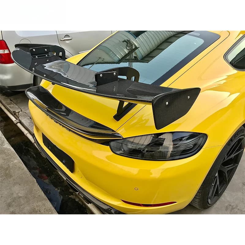 For GT 4 Style Dry Carbon Fiber Car Rear Spoiler Wing for 718 2016-2019