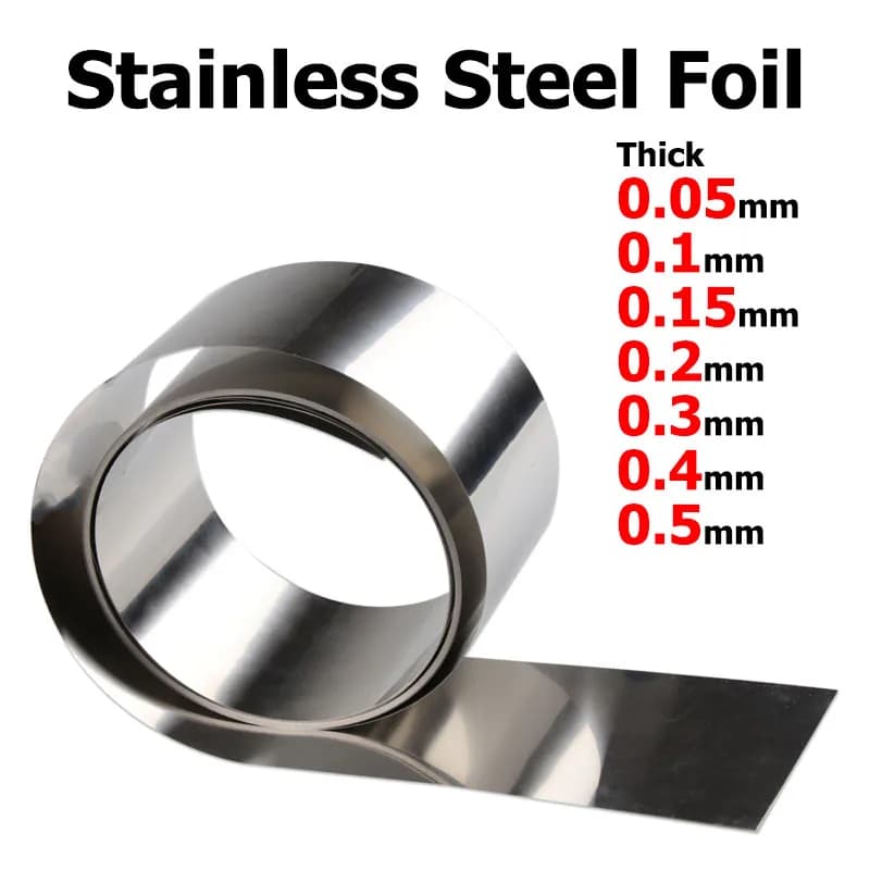 0.05mm 0.1mm 0.15mm 0.2mm 0.3mm 0.4mm 0.5mm 304 Stainless Steel Foil Shim Sheet Plate 300x1000mm