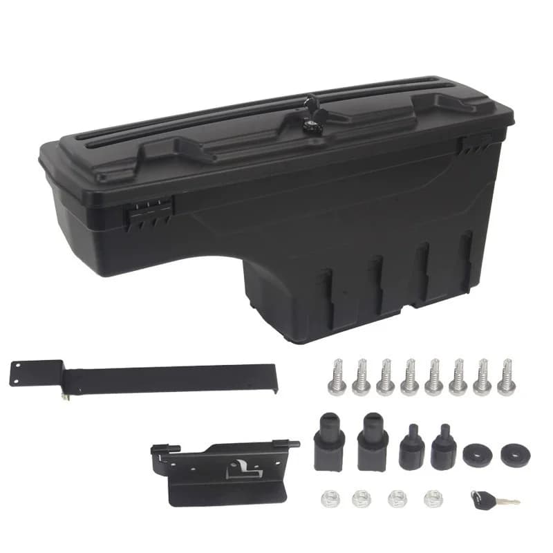 High Quality 4X4 Accessories Black Sports Style Pickup Truck Bed Storage Boxes Replacement MDPE Material Rotatable Toolbox Easy