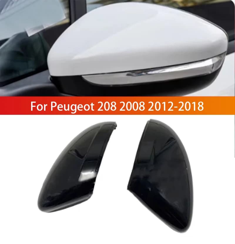 High Quality For Peugeot 208 2008 2012-2018 Citroen C3 2016 to 2020 Car Replacement Rearview Side Mirror Cover Wing Cap Exterior