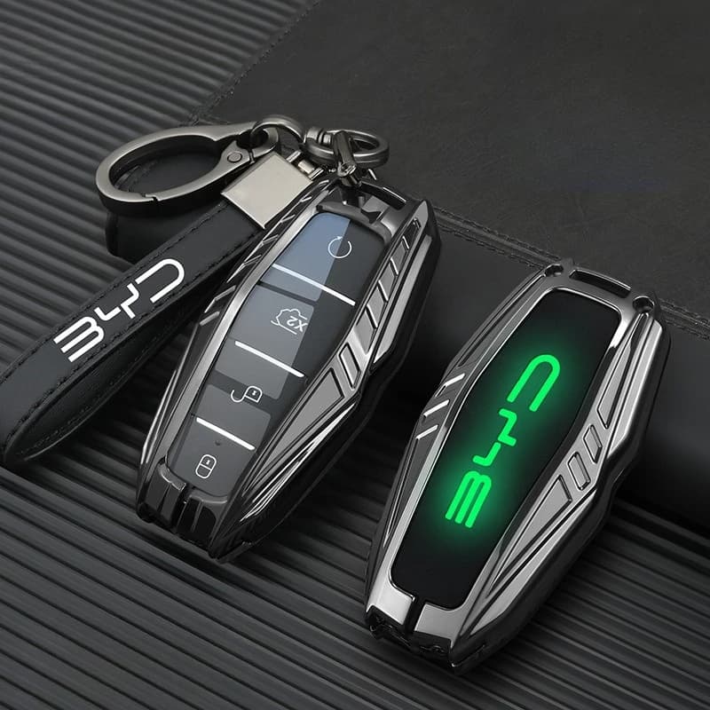Zinc Alloy Key Cover Case for BYD Han/Song Pro/Yuan Plus/Qin DMI/Seal/Seagull/Tang/Yuan UP (2023) - Protective Key Fob Shell