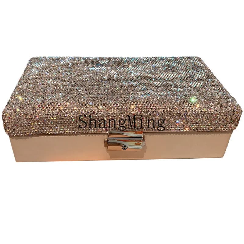 DSA light luxury high-end square jewelry box high value large capacity multi-functional storage box decoration