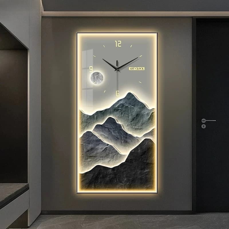Home Decor Wall Clock Room Decoration Watch Decor Home Light Luxury Luminous Lamp Decoration Painting Wall Decoration Clock