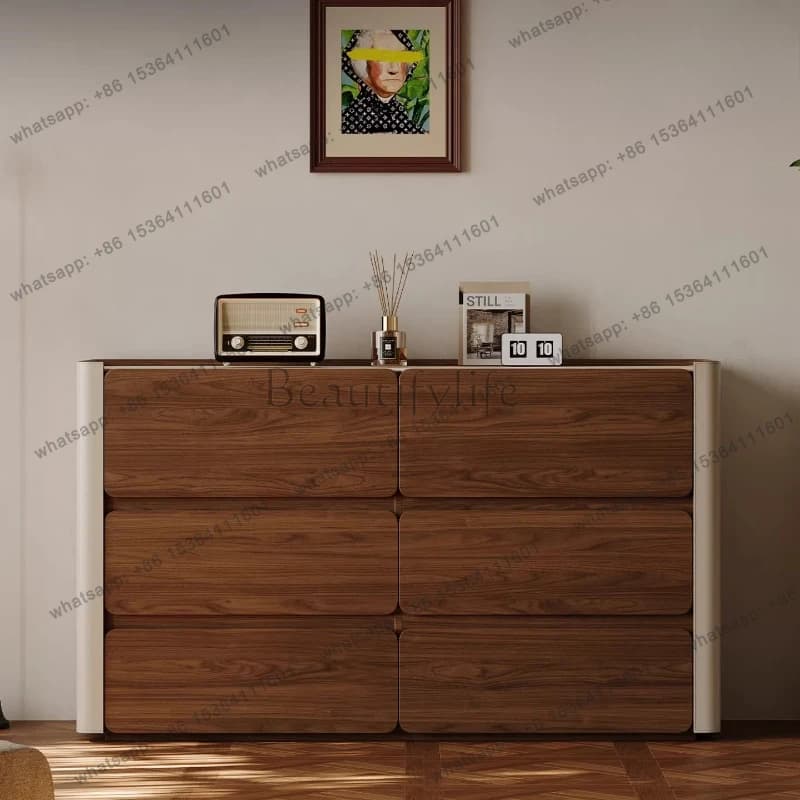 Modern simple rock slab 6 chest cabinet living room against the wall antique new storage locker