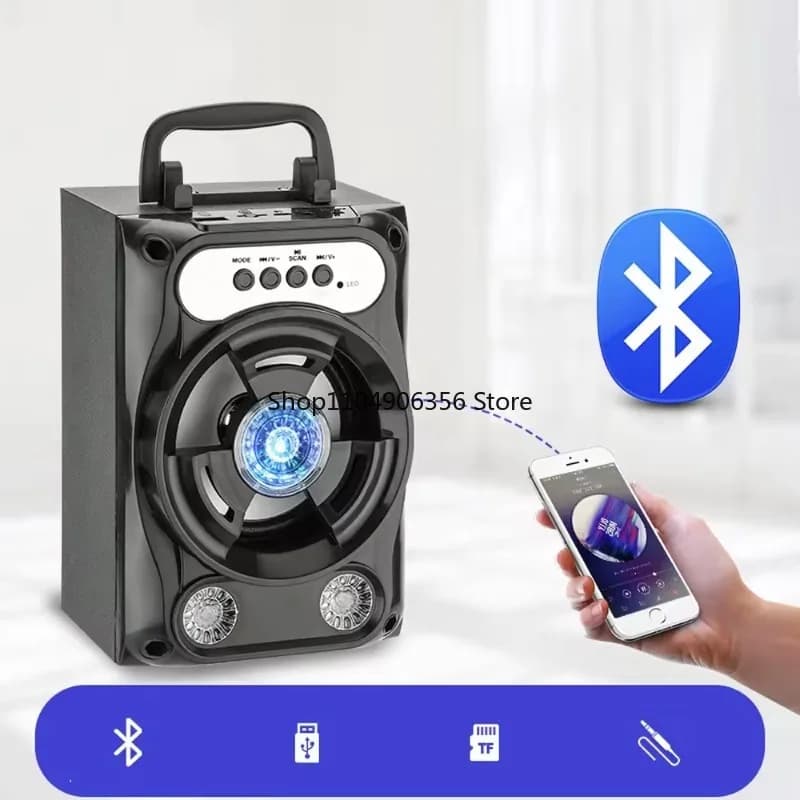 Bass stereo support tf card fm radio woofer karaoke speaker with microphone