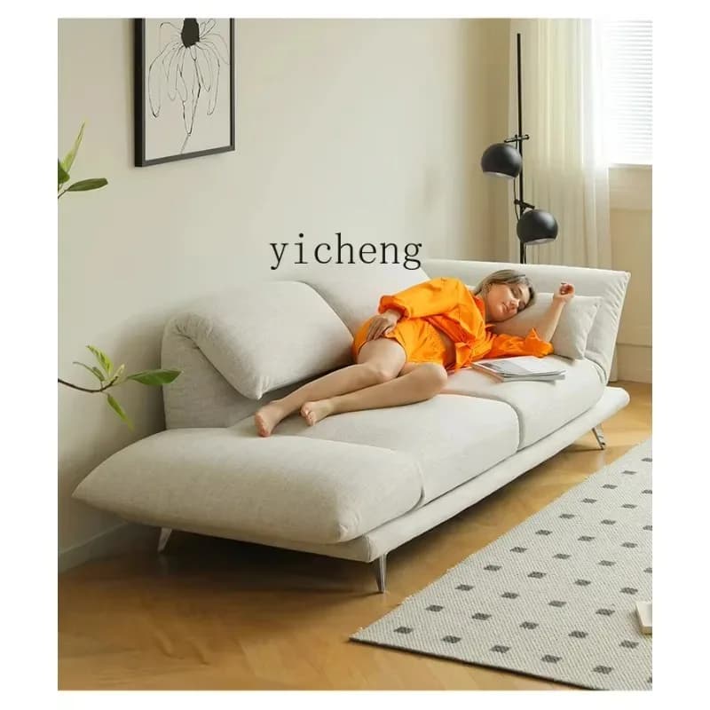 Multifunctional Sofa Modern Simple Deformation Rotating Backrest Small Apartment Straight Row Fabric Sofax31