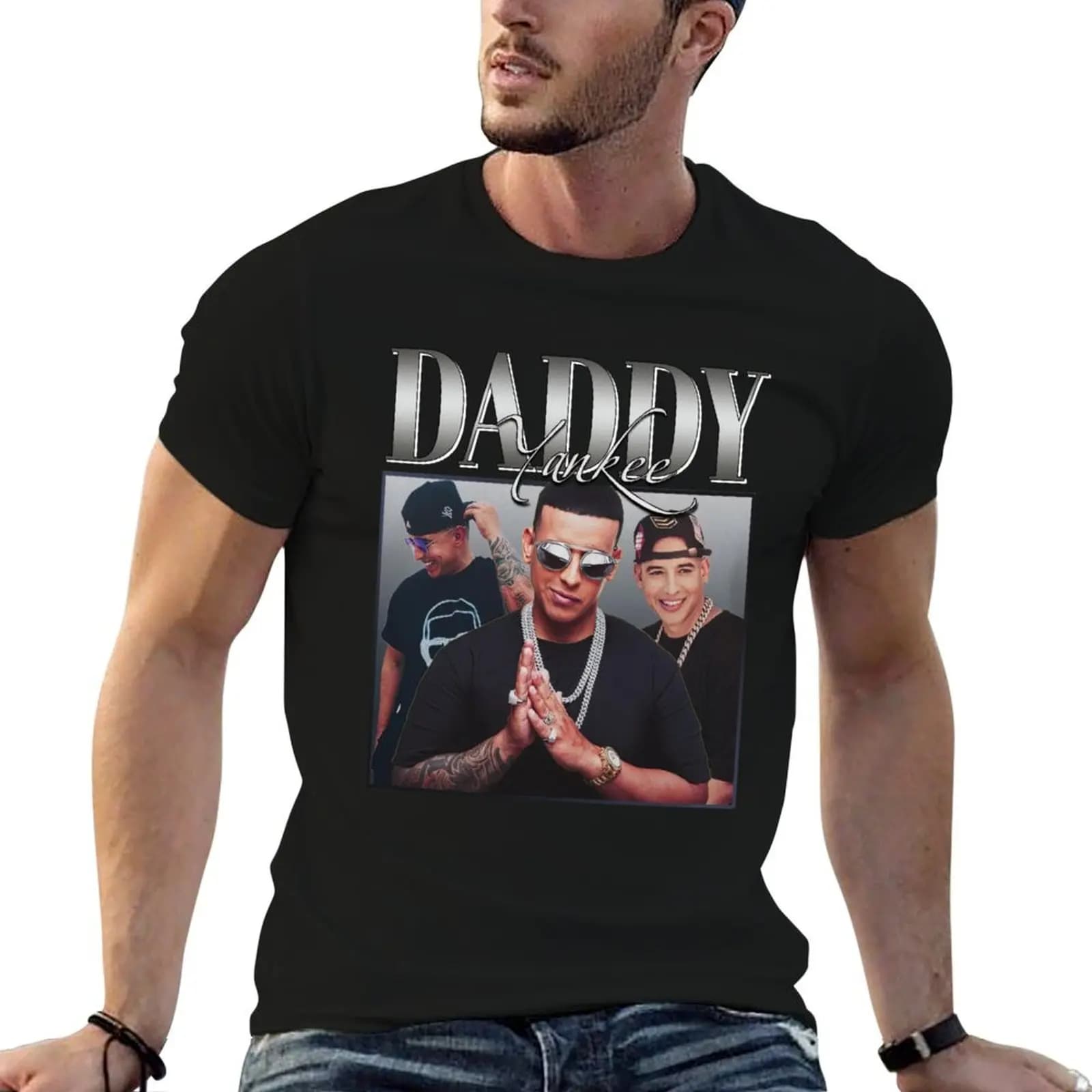 Daddy Yankee Homage T-Shirt t shirts for man slim fit t shirt custom print T-Shirt