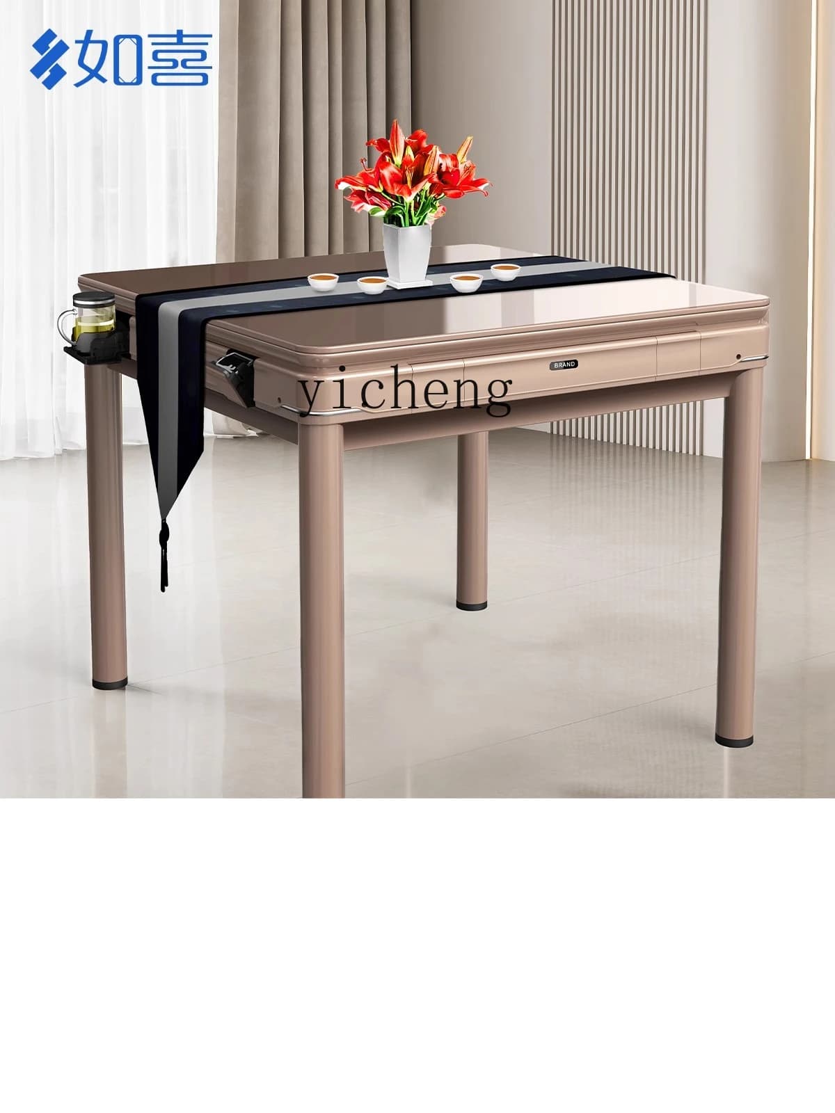 X5-16 bass intelligent automatic home dining table dual-purpose  coaster mahjong table electric chess and card machine hemp