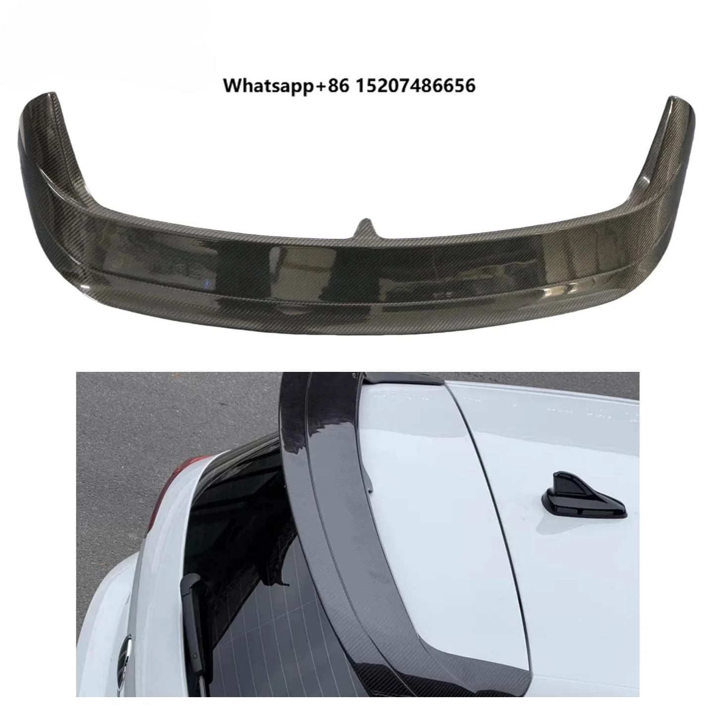 2021+High Quality Real Carbon Fiber Top Wing Tail Wing Rear Spoiler Fixed Wing Accessories Suitable for  for  8
