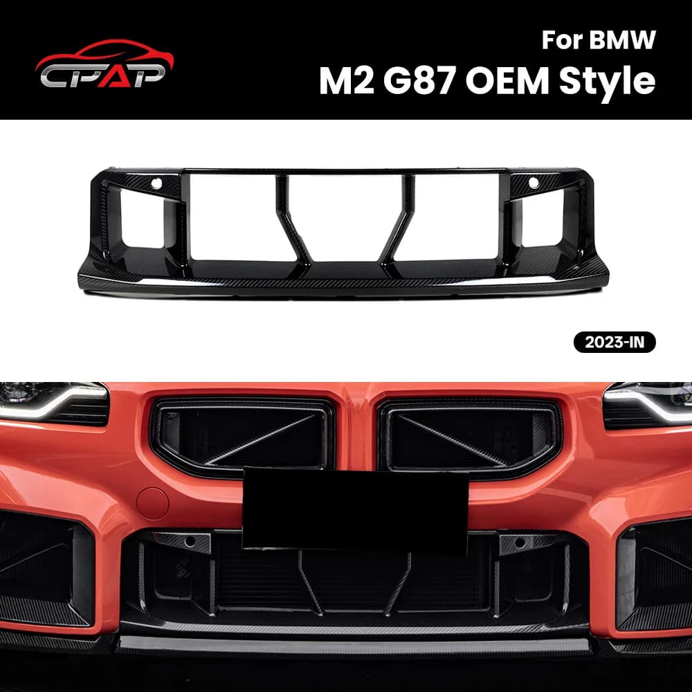 Real Dry Carbon Fiber Front Grille Center Trim for BMW M2 G87 OEM Style 2023-IN Air Intake Vents Bumper Grills Accessories