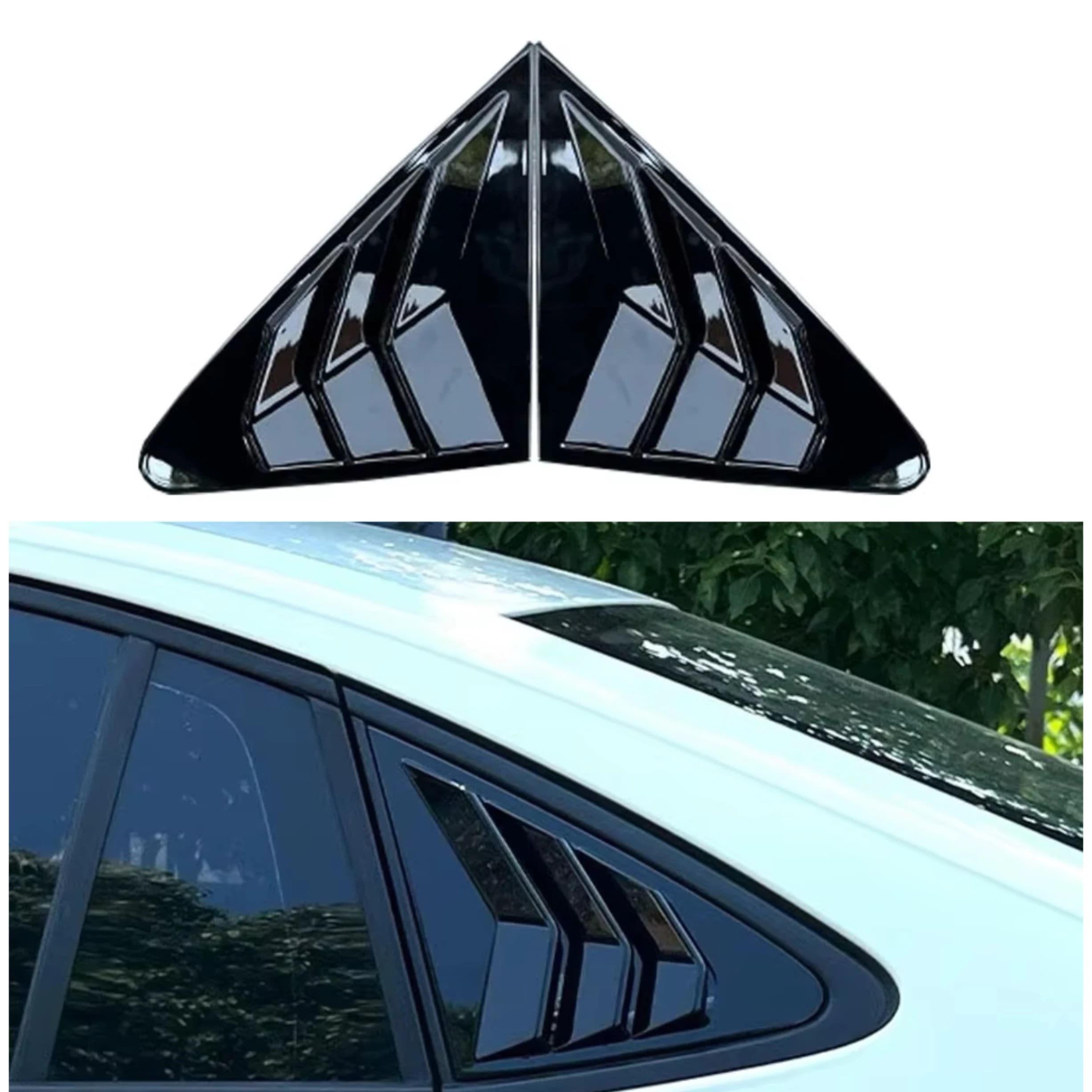 Fit For Volkswagen VW Virtus 2018-2024 Car Rear Side Window Shutter Cover Trim Side Door Louver Cap Trim Auto Accessories