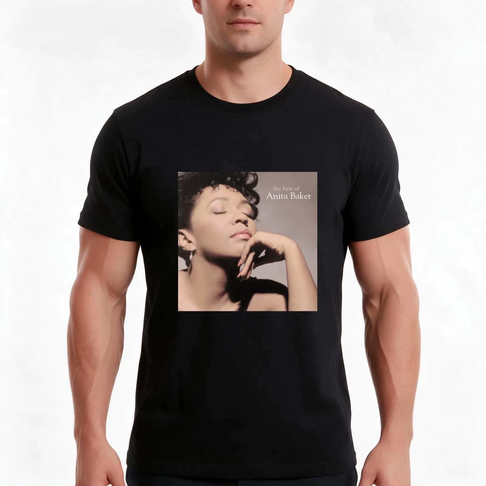 Anita Baker T-Shirt, Summer Casual Cotton Tee, Oversized Streetwear Tops, Vintage Graphic Print, Loose Fit Short Sleeve