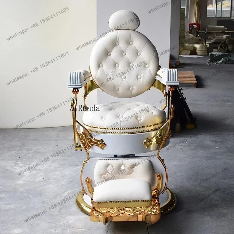 High-end retro men's oil head shop hair chair hair salon can put down the shaving and trimming hair chair