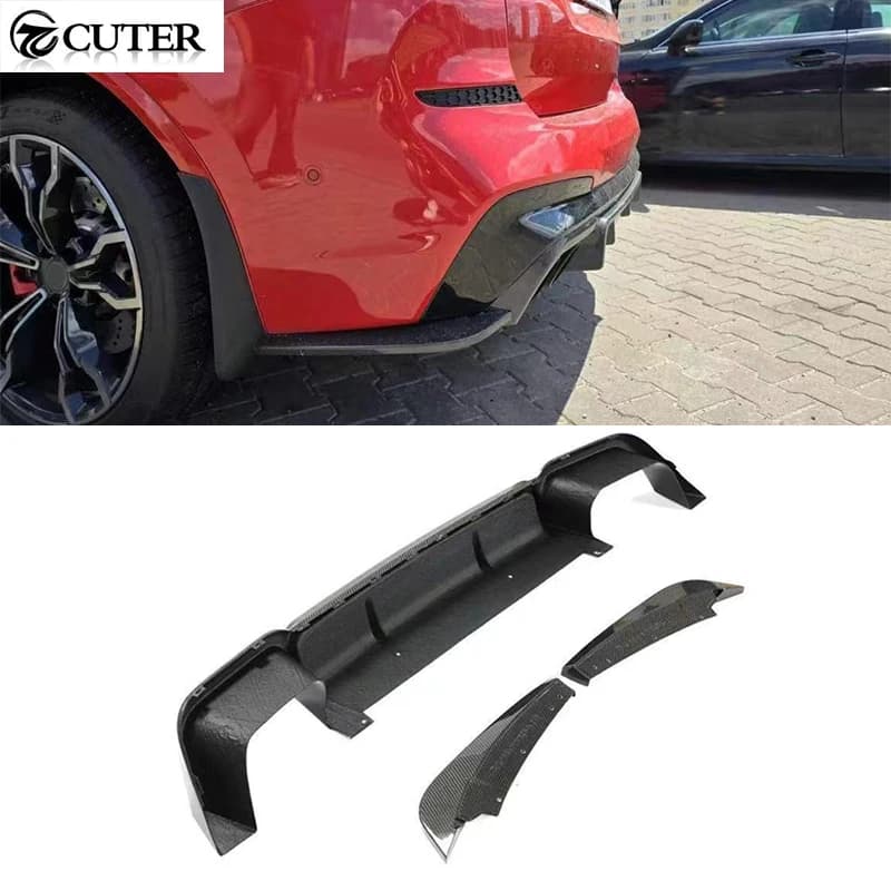 HOTSELL F97 X3M Carbon Fiber Rear Bumper Diffuser Splitter for BMW F97 X3M 3D Style Car Body Kit 2021