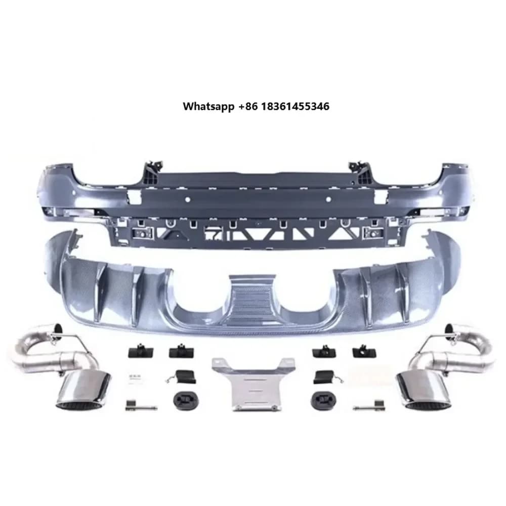 Body Kit Rear Bumper Rear Lip Tail Throat Assembly For   2018-2023 Modified New Style Auto Accessories
